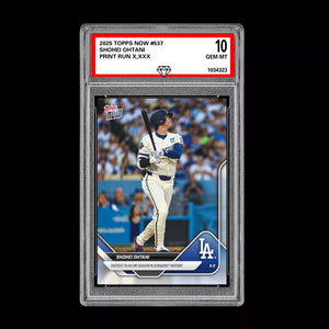 Graded 10 Shohei Ohtani - 2025 Topps Now #537 Los Angeles Dodgers Fastest 40 HR Baseball