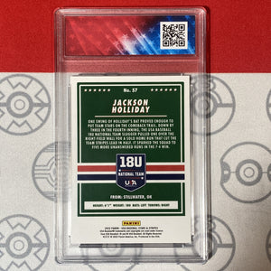 Graded 10 JACKSON HOLLIDAY 2022 Panini  USA 1st Baseball Card #1 Draft Pick Baseball