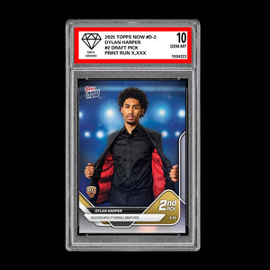 Graded 10 Dylan Harper 2025 TOPPS NOW Card #D-2 RC #2 Pick Draft Basketball