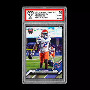 Graded 10 Ashton Jeanty Boise State 2024 Bowman U NOW Football Card #43 Football