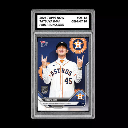 Graded 10 Tatsuya Imai 2025 MLB Topps NOW #OS-12 Houston Astros Card RC Rookie Baseball
