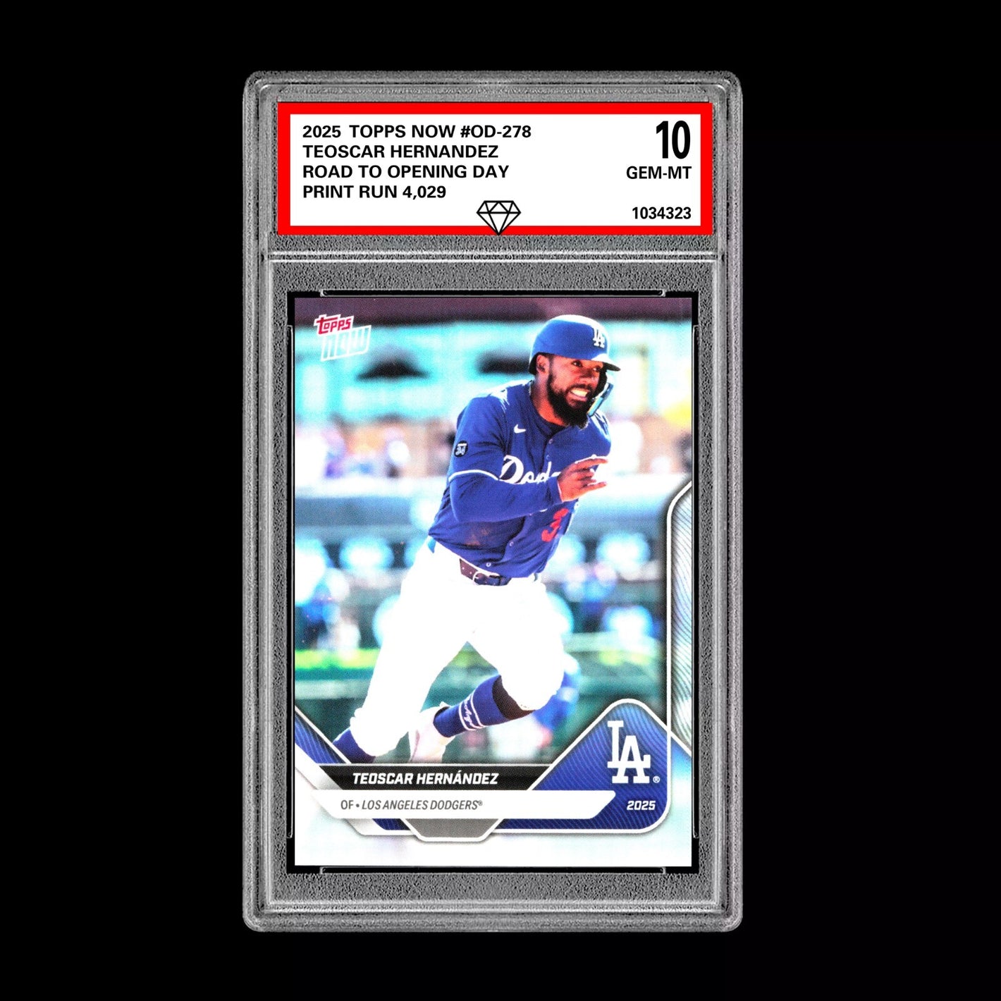 Graded 10 Teoscar Hernandez SP SSP 2025 Topps Now Road to Opening Day #OD-278 Baseball