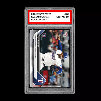 Graded 10 Kumar Rocker Rookie RC Rangers 2025 MLB Topps NOW Card 78  Baseball