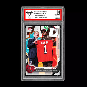 Graded 10 Rueben Bain Jr 2026 TOPPS NOW RC Rookie Card Buccaneers PRESALE Football