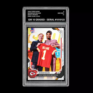 Graded 10 Mansoor Delane 2026 TOPPS NOW RC Rookie Card Chiefs Football