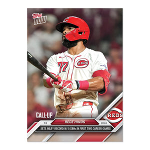 Graded 10 2024 Topps Now MLB #405 Rece Hinds CALL-UP Reds RC Rookie Baseball