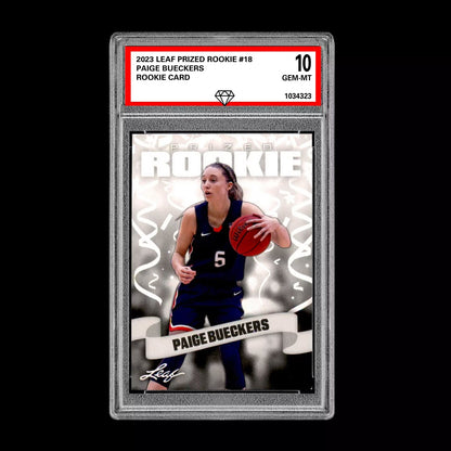 Graded 10 Paige Bueckers #18 2023 Leaf Prized Rookie Card RC UConn Huskies Basketball