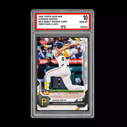 Graded 10 Konnor Griffin RC Rookie #49 2026 Topps Now MLB Debut Pirates  Baseball