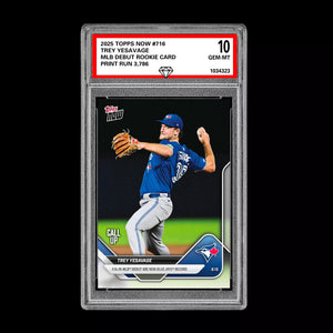 Graded 10 Trey Yesavage MLB Debut Rookie RC Card 2025 MLB Topps NOW 716  Baseball