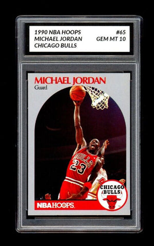 GRADED 10 1990 MICHAEL JORDAN NBA HOOPS CHICAGO BULLS #65 Basketball