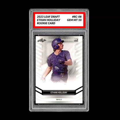 Graded 10 Ethan Holliday 2023 Leaf Draft #RC-08 RC Rookie Baseball
