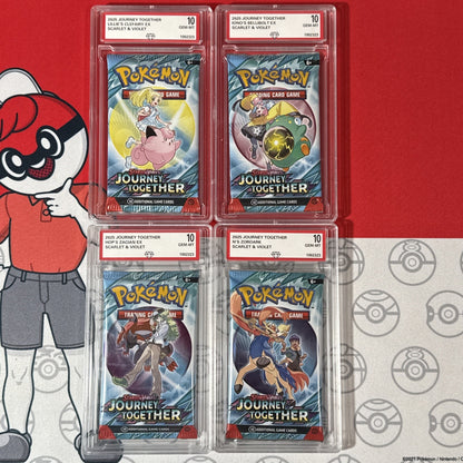 Graded 10 Full Art Set 2025 Journey Together Sealed Booster Pack Lillie Iono Hop