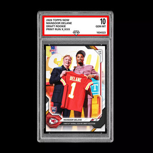 Graded 10 Mansoor Delane 2026 TOPPS NOW RC Rookie Card Chiefs PRESALE Football