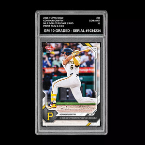 Graded 10 Konnor Griffin RC Rookie #49 2026 Topps Now MLB Debut Pirates  Baseball