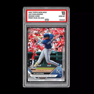 Graded 10 Jac Caglianone 2025 Topps Now #262 GEM Mint Rookie Card RC  Baseball