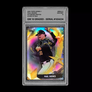 Graded 10 Paul Skenes 2025 Topps Series 1 Stars of MLB Insert Pirates #SMLB-27 Baseball