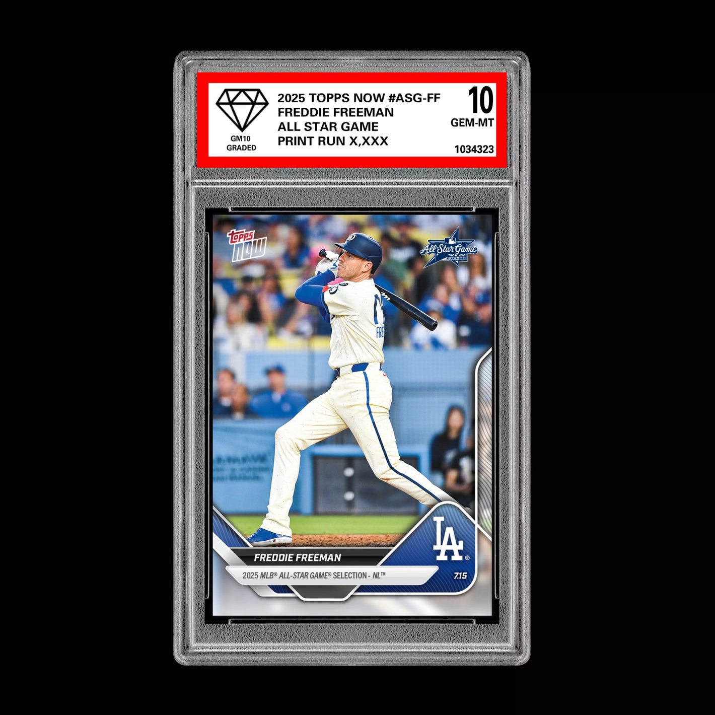 Graded 10 Freddie Freeman - 2025 TOPPS NOW #ASG-FF All-Star Game Set Baseball