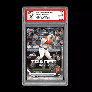 Graded 10 Rafael Devers TRADED Boston to SF 2025 Topps NOW 303  Baseball