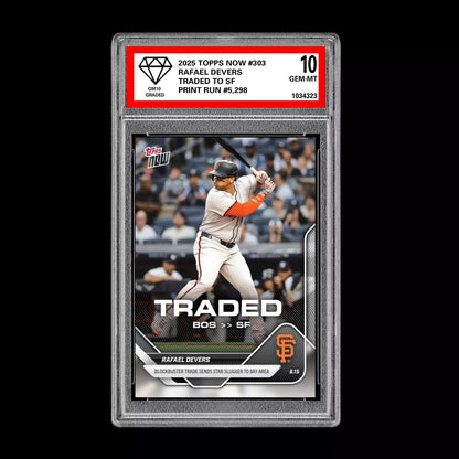 Graded 10 Rafael Devers TRADED Boston to SF 2025 Topps NOW 303  Baseball