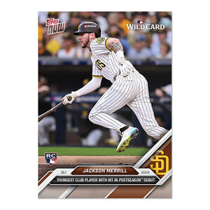 Graded 10 Jackson Merrill WILD CARD #790 Rookie RC 2024 TOPPS NOW Card Baseball
