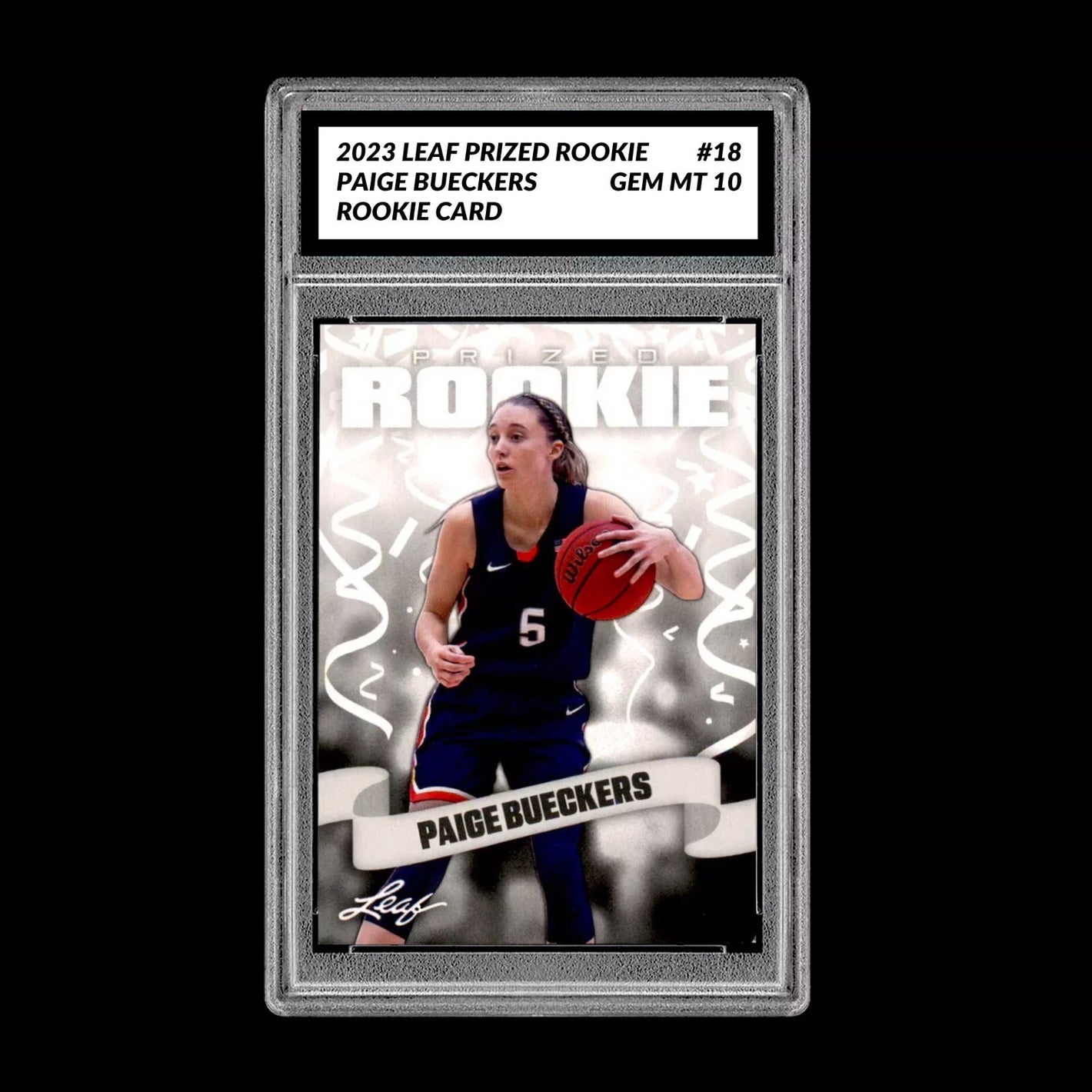 Graded 10 Paige Bueckers #18 2023 Leaf Prized Rookie Card RC UConn Huskies Basketball