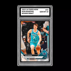 Graded 10 Kon Knueppel Rookie Card #10 RC 2025-26 Topps Now Basketball Hornets Basketball