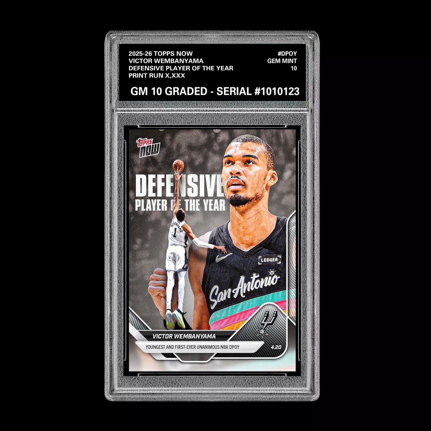 Graded 10 Victor Wembanyama 2025-26 Topps Now #DPOY PRESALE Basketball