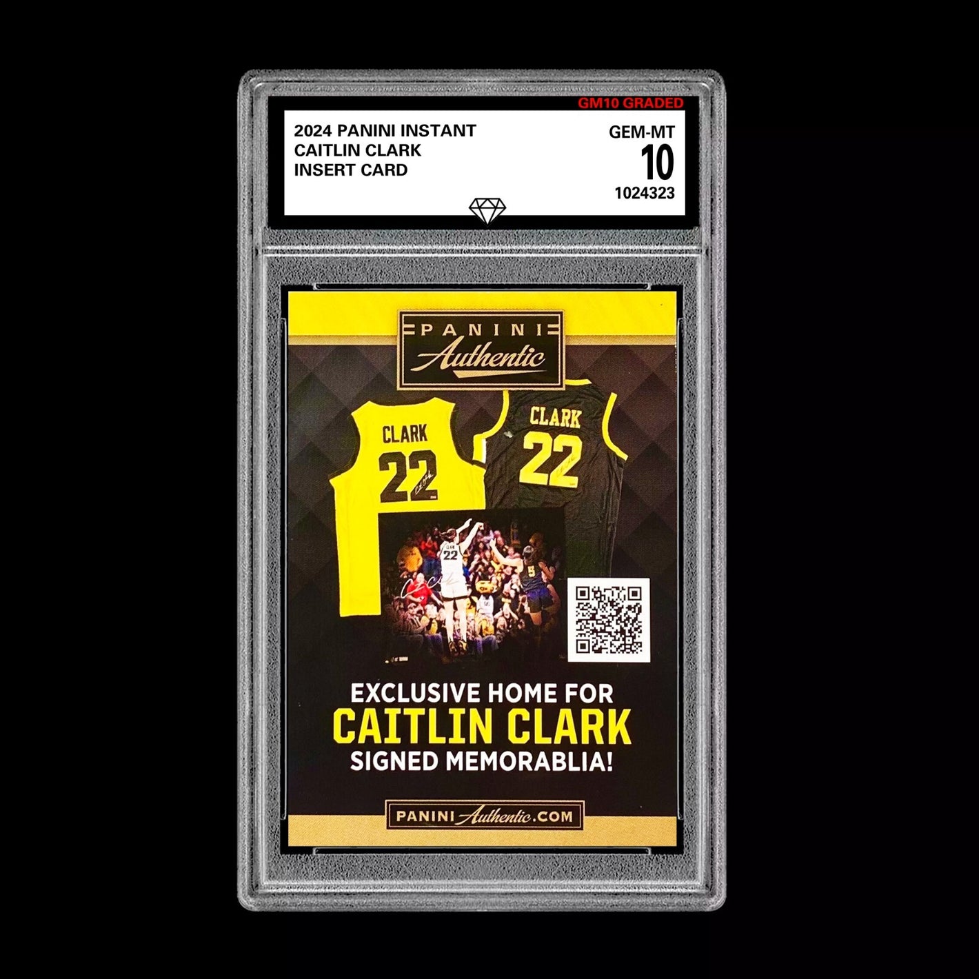 Graded 10 2024 Caitlin Clark Panini Authentic Box Insert Instant Trading Card Basketball