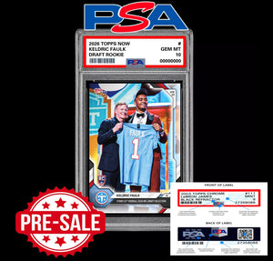 PSA 10 Keldric Faulk RC Rookie 2026 Topps Now Titans- Presale Football