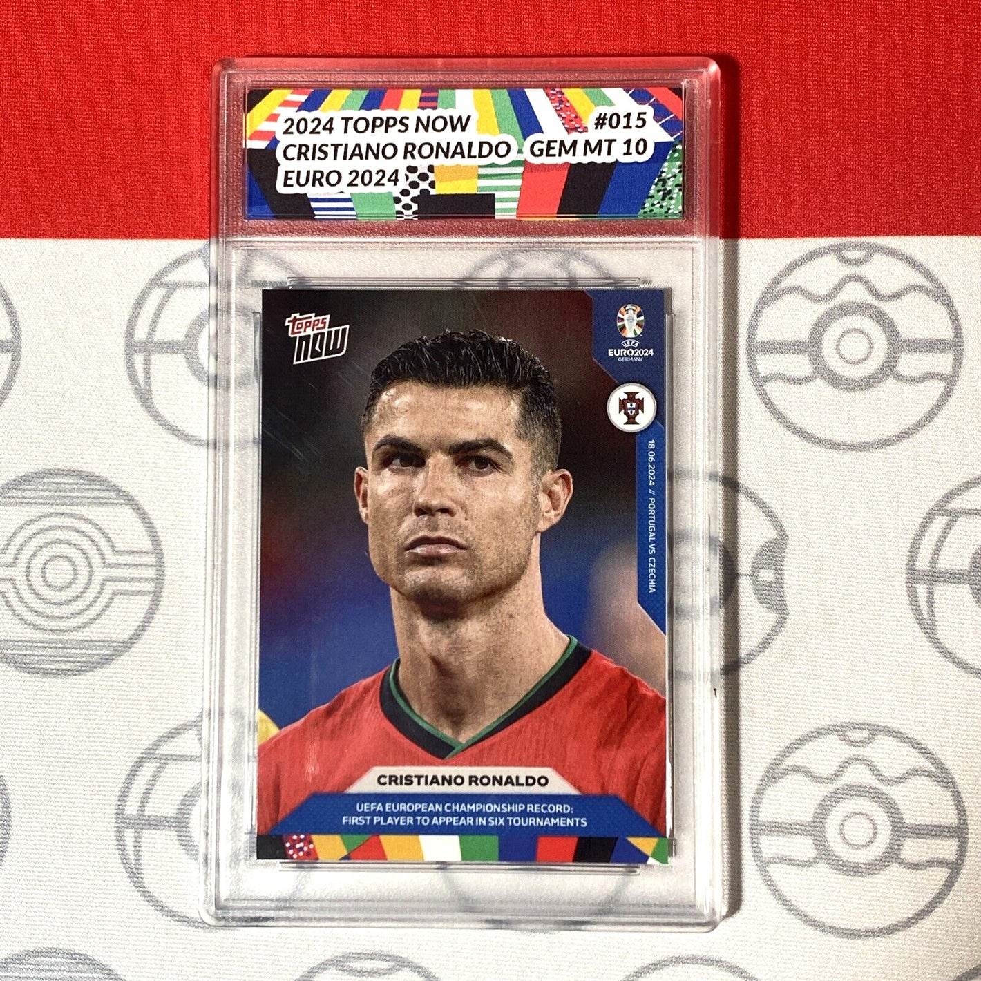 Graded 10 2024 TOPPS NOW UEFA EURO PORTUGAL CRISTIAN RONALDO #15 APPEAR 6 TIMES Soccer