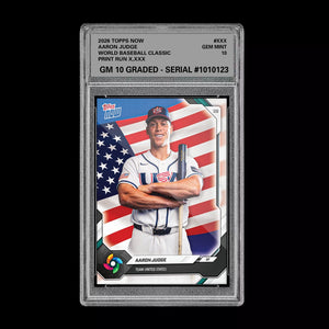Graded 10 Aaron Judge 2026 Topps NOW World Baseball Classic Team USA PRESALE Baseball