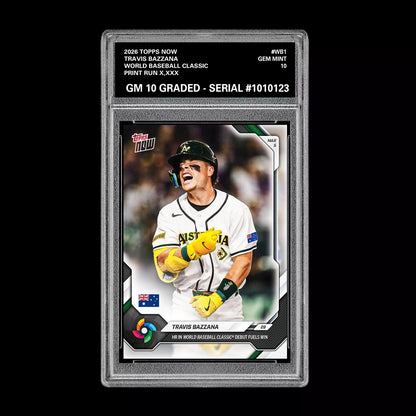 Graded 10 Travis Bazzana 2026 Topps NOW #WB4 World Baseball Classic PRESALE Baseball