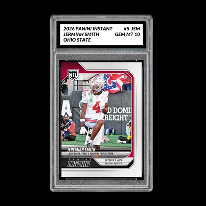 Graded 10 Jeremiah Smith 2026 Panini Instant #5-JSM Ohio State Presale Football