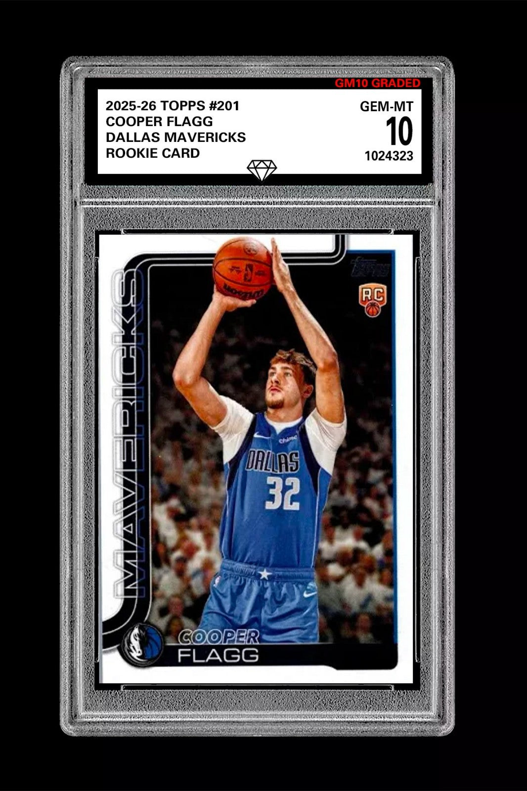 Graded 10 COOPER FLAGG ROOKIE RC 2025-26 TOPPS #201 Basketball  Basketball