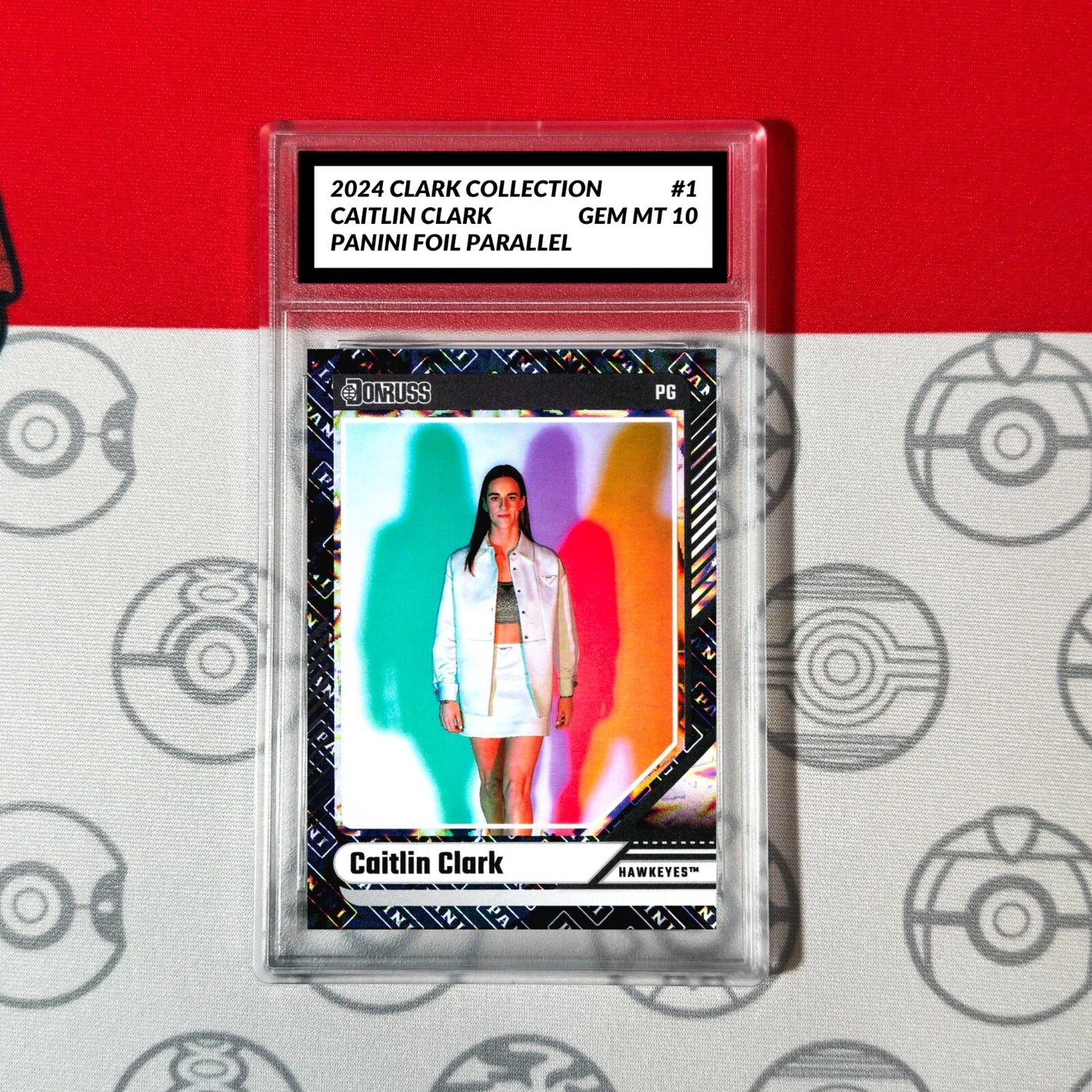 Graded 10 Caitlin Clark RC 2024 Collection Panini Parallel Foil Version Card #1 Basketball