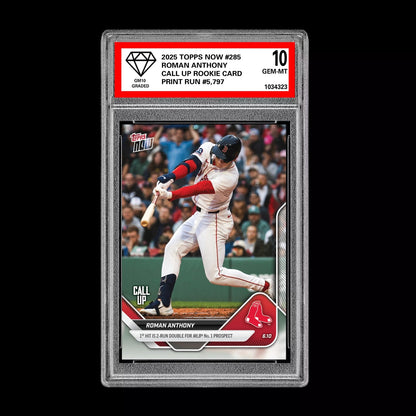 Graded 10 Roman Anthony Call-Up Red Sox RC Rookie 2025 Topps NOW 285  Baseball