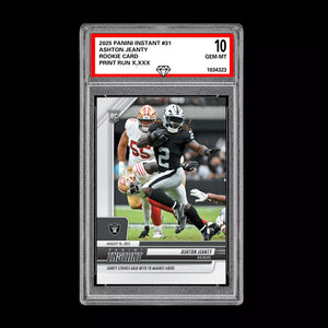 GM10 Graded 10 Ashton Jeanty RC ROOKIE SP 2025 Panini Instant NFL #31  Football