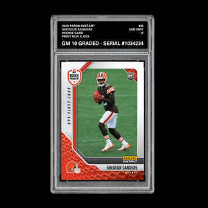 Graded 10 Shedeur Sanders #30 RC Rookie 2025 Panini Instant NFL BROWNS  Football