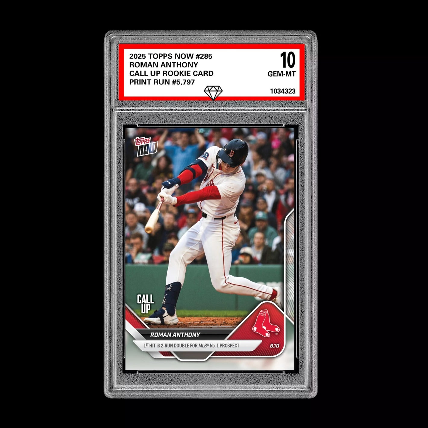 Graded 10 Roman Anthony Call-Up Red Sox RC Rookie 2025 Topps NOW 285  Baseball