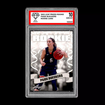 Graded 10 Paige Bueckers #18 2023 Leaf Prized Rookie Card RC UConn Huskies Basketball