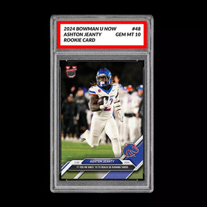 Graded 10 Ashton Jeanty Boise State 2024 Bowman U NOW Football Card #48 Football