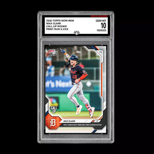 Graded 10 2026 Topps Now Max Clark Call Up Rookie Card  RC #509 Tigers PRESALE Baseball