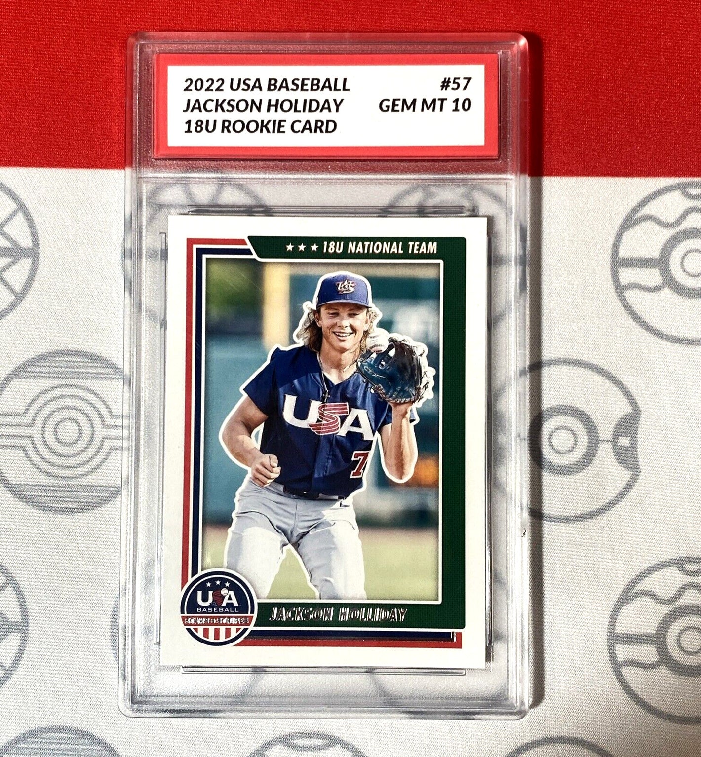 Graded 10 JACKSON HOLLIDAY 2022 Panini USA 1st Baseball Card #1 Draft Pick Baseball