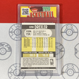 Graded 10 1990 Fleer Clyde Drexler Card 154 MINT Portland Trailblazers GEM MINT Basketball