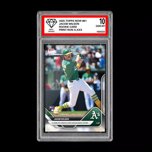 Graded 10 Jacob Wilson RC Rookie Card 2025 Topps Now #61 HIT STREAK Baseball