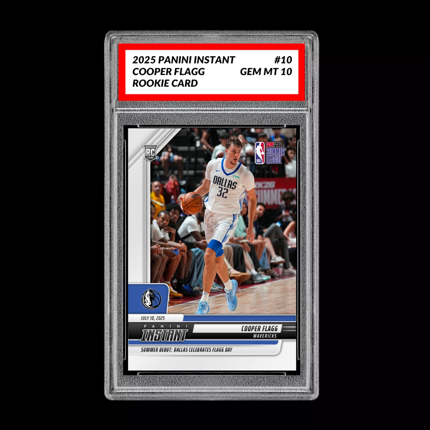 Graded 10 Cooper Flagg 2025 Panini Instant #10 RC Dallas DEBUT Mavs Rookie Card Basketball