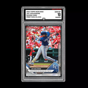 Graded 10 Jac Caglianone 2025 Topps Now #262 GEM Mint Rookie Card RC  Baseball