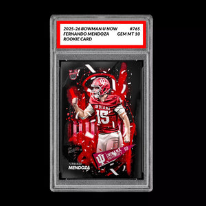 Graded 10 Fernando Mendoza #FM 2025-26 Bowman U NOW RC Rookie Card PRESALE Football
