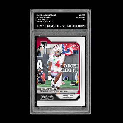 Graded 10 Jeremiah Smith 2026 Panini Instant #5-JSM Ohio State Presale Football