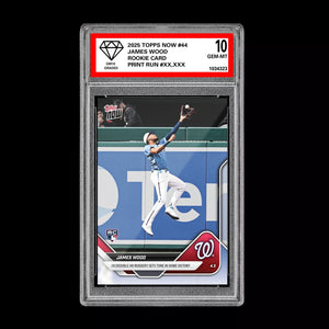 Graded 10 James Wood RC Rookie 2025 MLB TOPPS NOW Nationals Card 44  Baseball